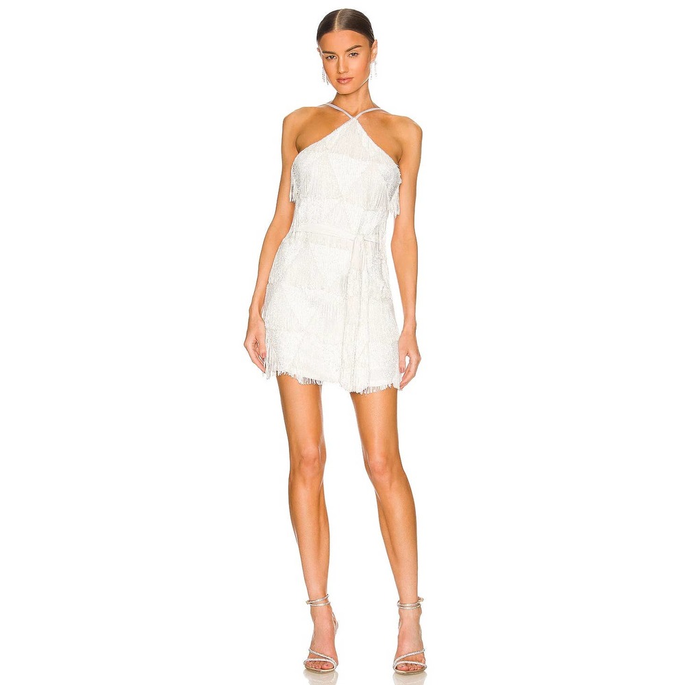 NWT Retrofête Clover Dress White Fringe Size XXS